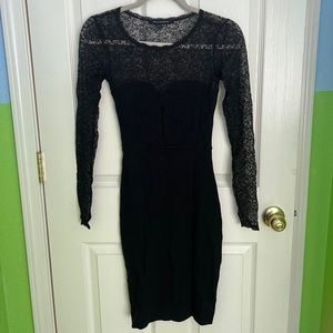 French connection black dress with lace accents